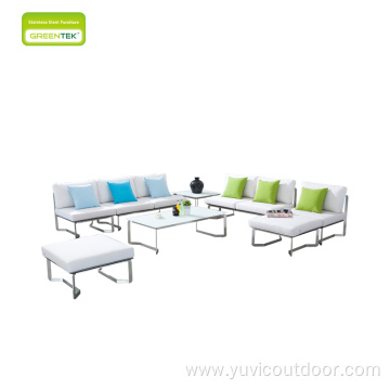 Courtyard Villa Outdoor Sofa Set Stainless Steel Frame